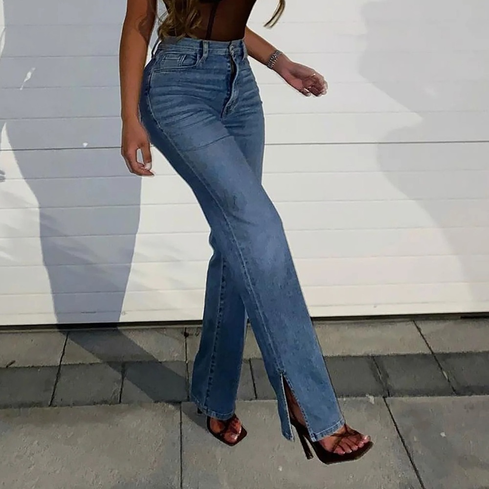 Side Split Boot Cut Jeans